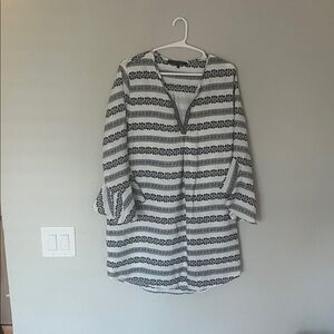 Black and White Striped Tunic Dress